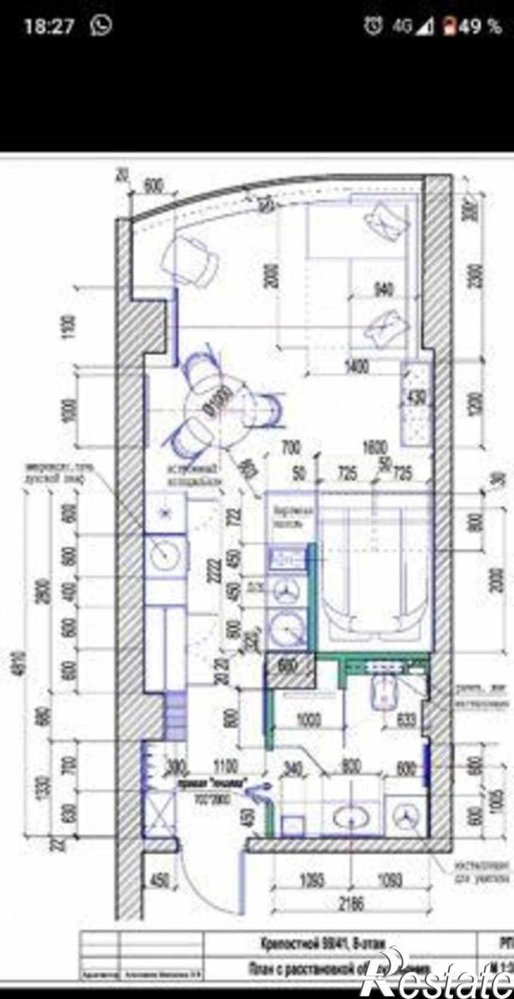 2-комн квартира Крепостной переулок, 99