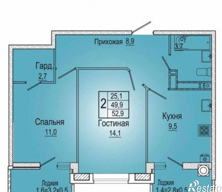 2-комн квартира улица Вересаева, 101/4