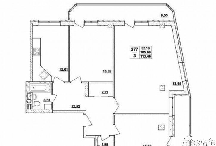 3-комн квартира в новом доме Тибетская улица, 1Б