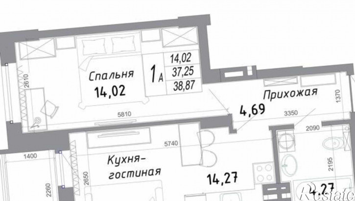 1-комн квартира в новом доме бульвар Комарова, 30/2с3