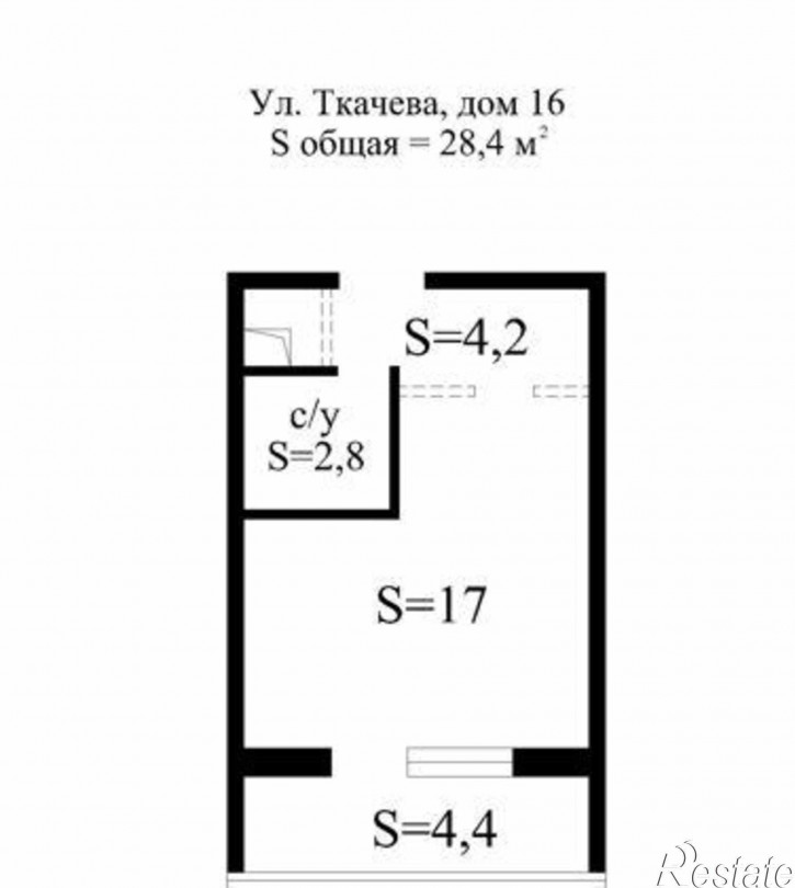 2-комн квартира улица Ткачёва, 16