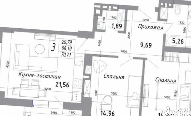 3-комн квартира в новом доме бульвар Комарова, 30/2с3