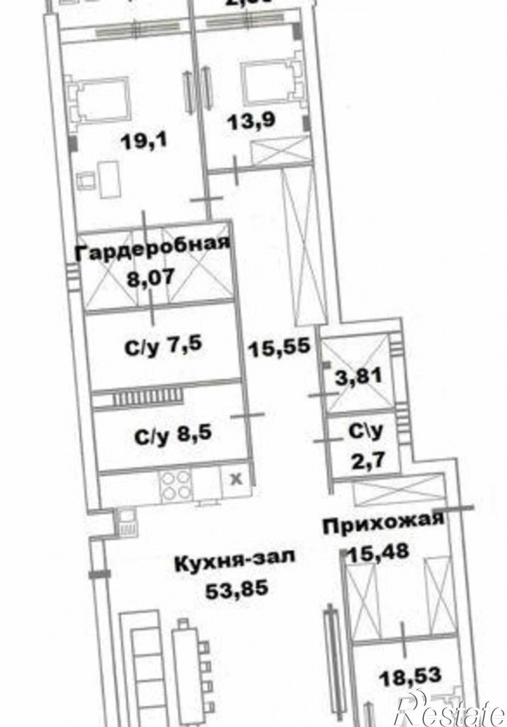 3-комн квартира в новом доме улица Каяни, 9В