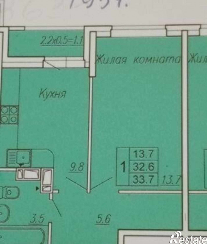1-комн квартира в новом доме улица Нансена, 83