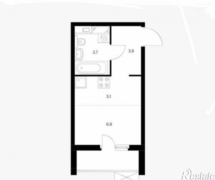 2-комн квартира в новом доме улица Толстого, 83