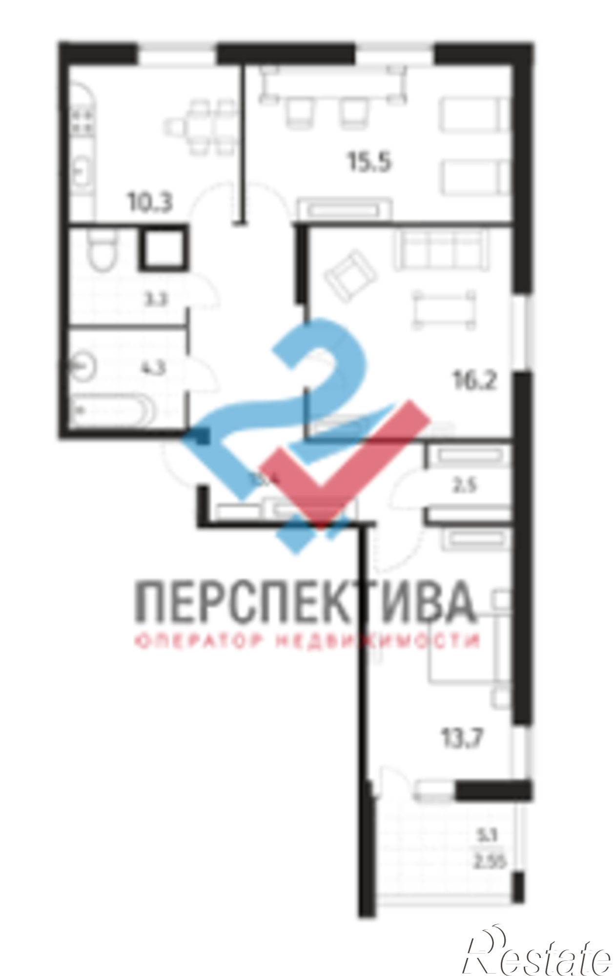 Купить квартиру за 5 108 750 рублей на Окружная улица, 16