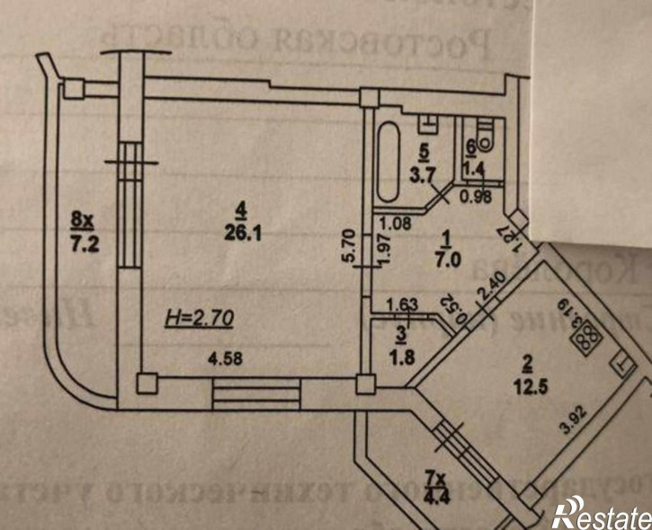 1-комн квартира проспект Королёва, 2/3