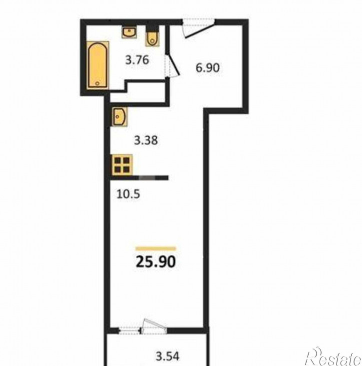 2-комн квартира в новом доме улица 23-я Линия, 54с8