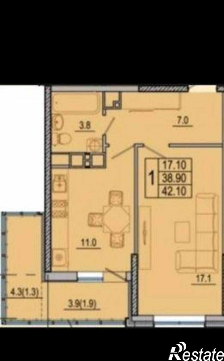 1-комн квартира в новом доме улица Шеболдаева, 95с2