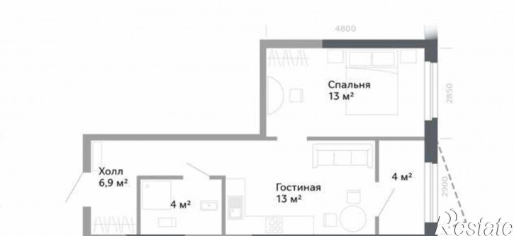 1-комн квартира в новом доме переулок Островского, 92