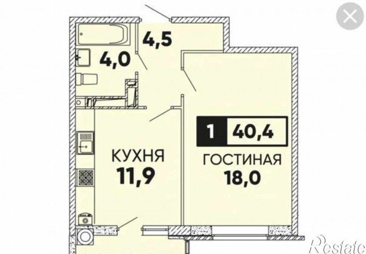 1-комн квартира в новом доме улица Вересаева, 101/1с2
