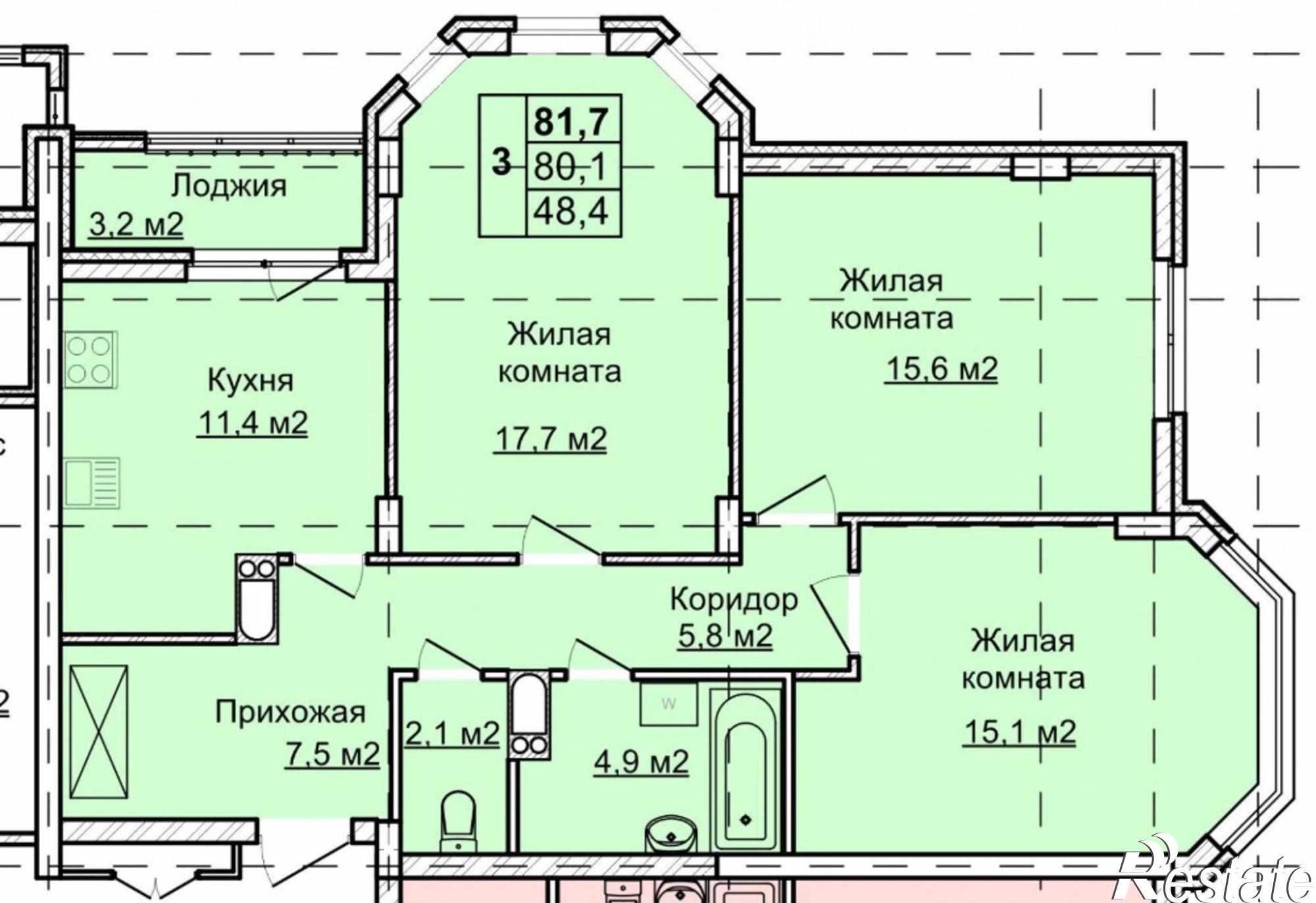 Купить квартиру за 5 441 570 рублей на Академика Сахарова ул., 109, к 2