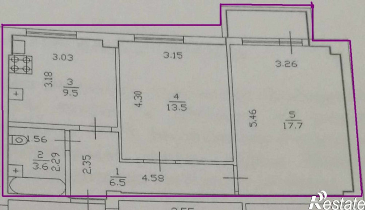 2-комн квартира Палисадная ул., 3