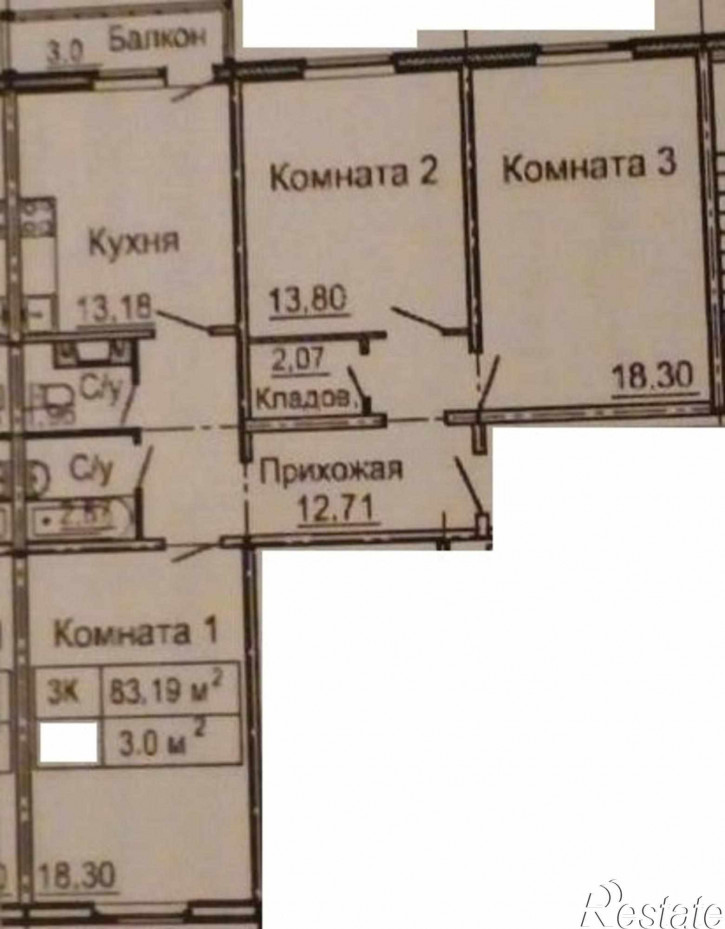 3-комн квартира Кораблестроителей пр-кт., 6