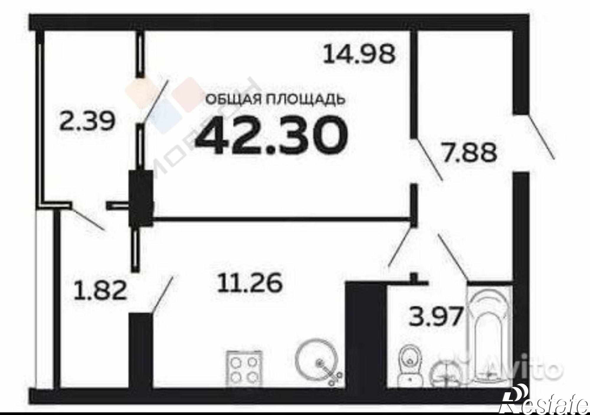 Купить квартиру за 6 300 000 рублей на Портовиков ул, 39 лит 4
