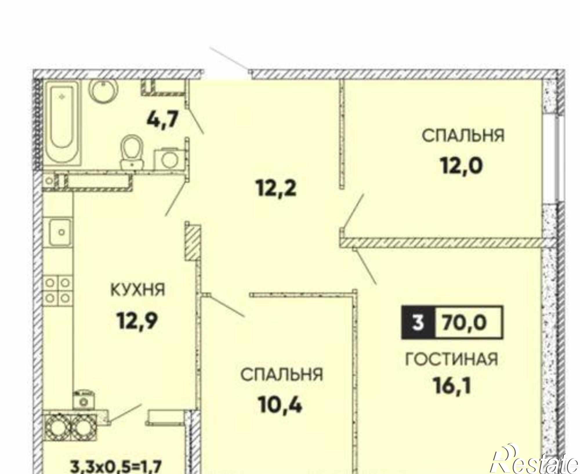 Купить квартиру за 4 750 000 рублей на Берберовская улица, 2/101