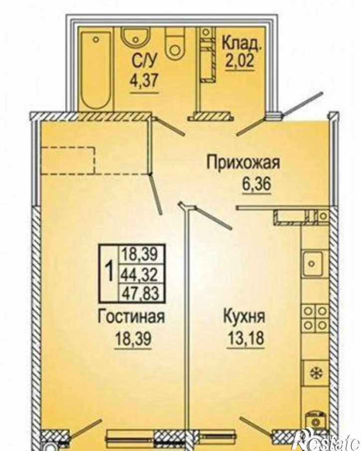 1-комн квартира улица Вересаева, 101/2с1