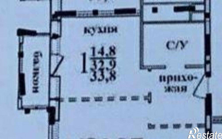 1-комн квартира в новом доме улица Ерёменко, 114