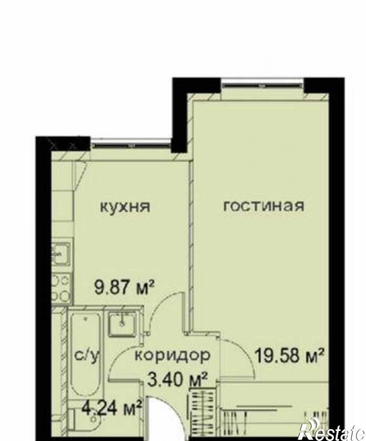 1-комн квартира в новом доме Красноармейская улица, 157Вс2