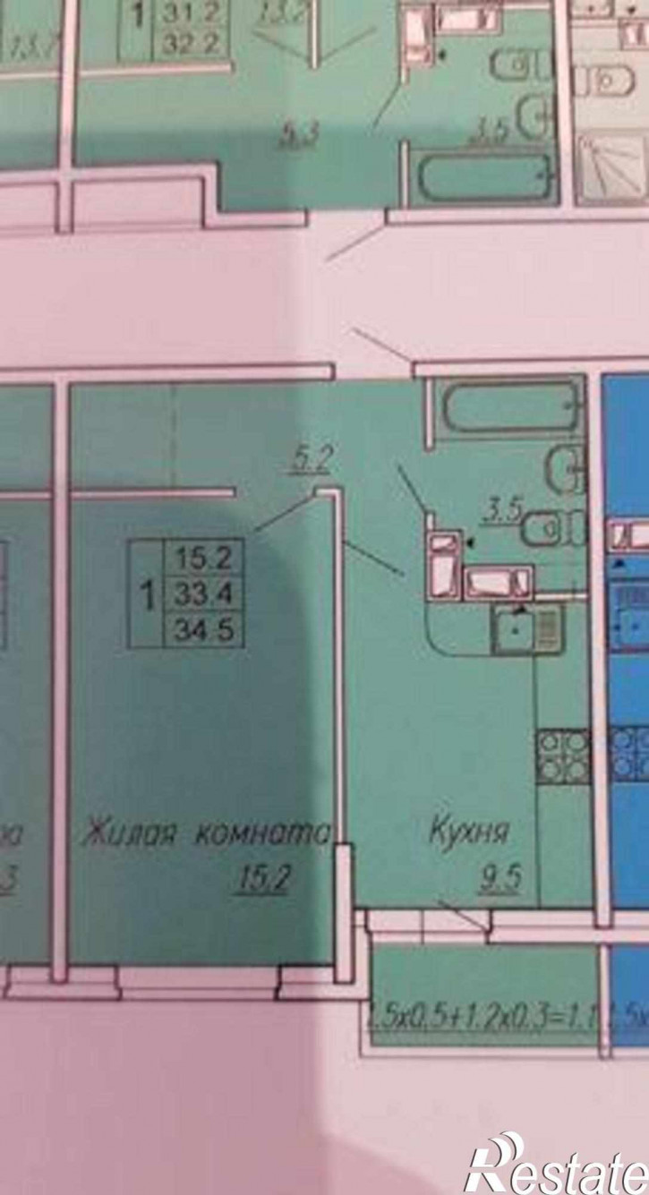 1-комн квартира в новом доме улица Нансена, 83