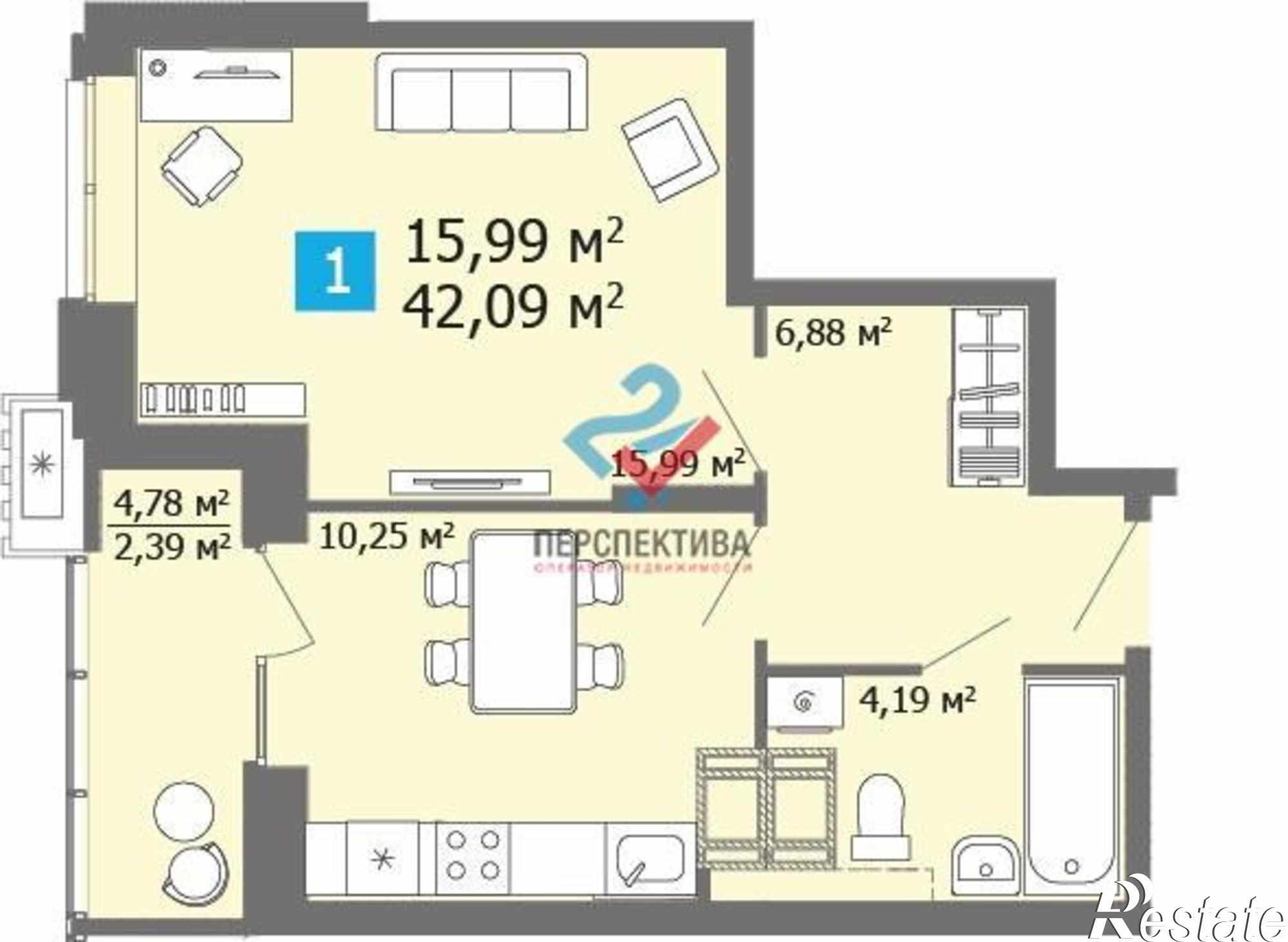 Купить квартиру за 3 921 100 рублей на Прибрежный бульвар, 2с6