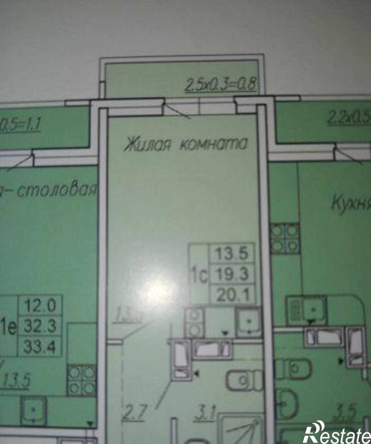 2-комн квартира в новом доме улица Нансена, 83