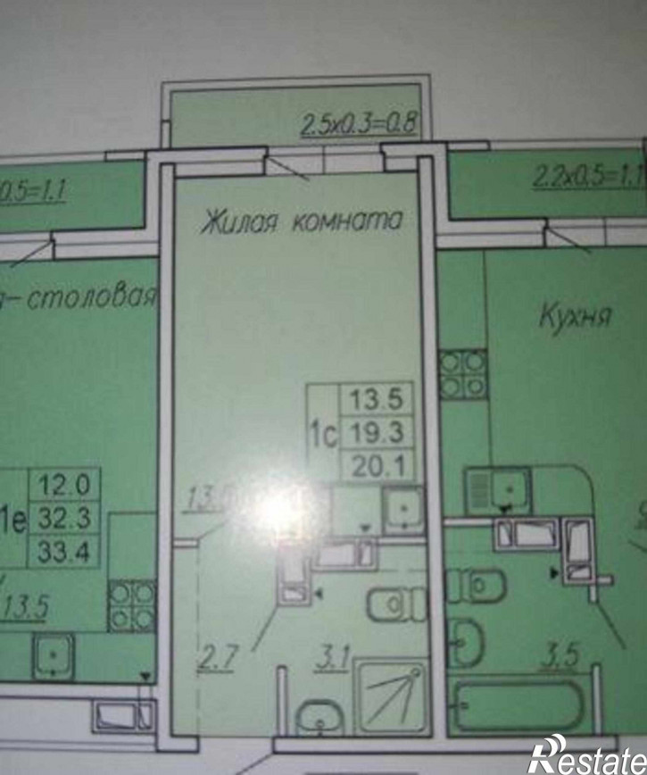 2-комн квартира в новом доме улица Нансена, 83