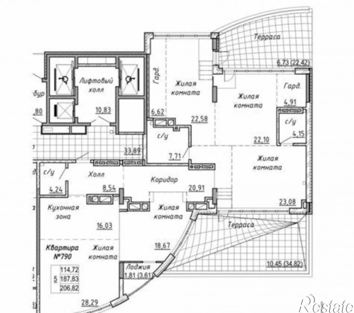 4-комн квартира в новом доме Береговая улица, 6