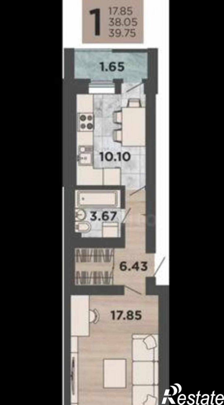 1-комн квартира Горсоветская улица, 51с2