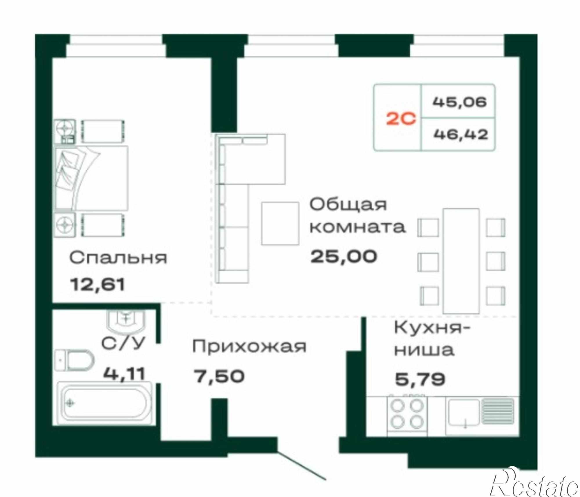 Купить квартиру за 3 578 000 рублей на пр-кт. Строителей, 18кор1