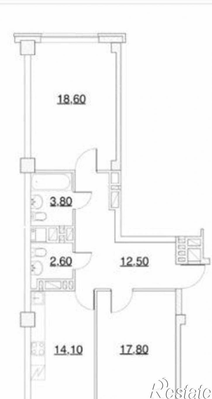 2-комн квартира в новом доме бульвар Комарова, 20В/9А
