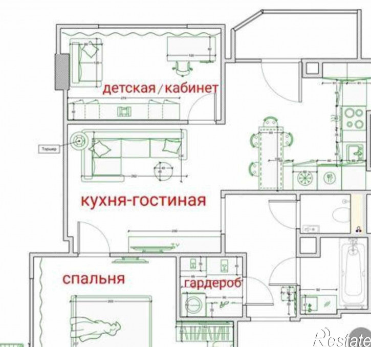 2-комн квартира улица Герасименко, 17/4