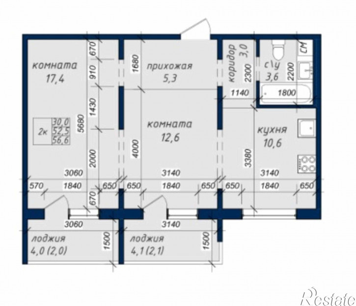 2-комн квартира в новом доме тракт. Павловский, 307кор5