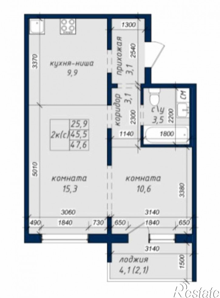 2-комн квартира в новом доме проезд. Северный Власихинский, 122кор1