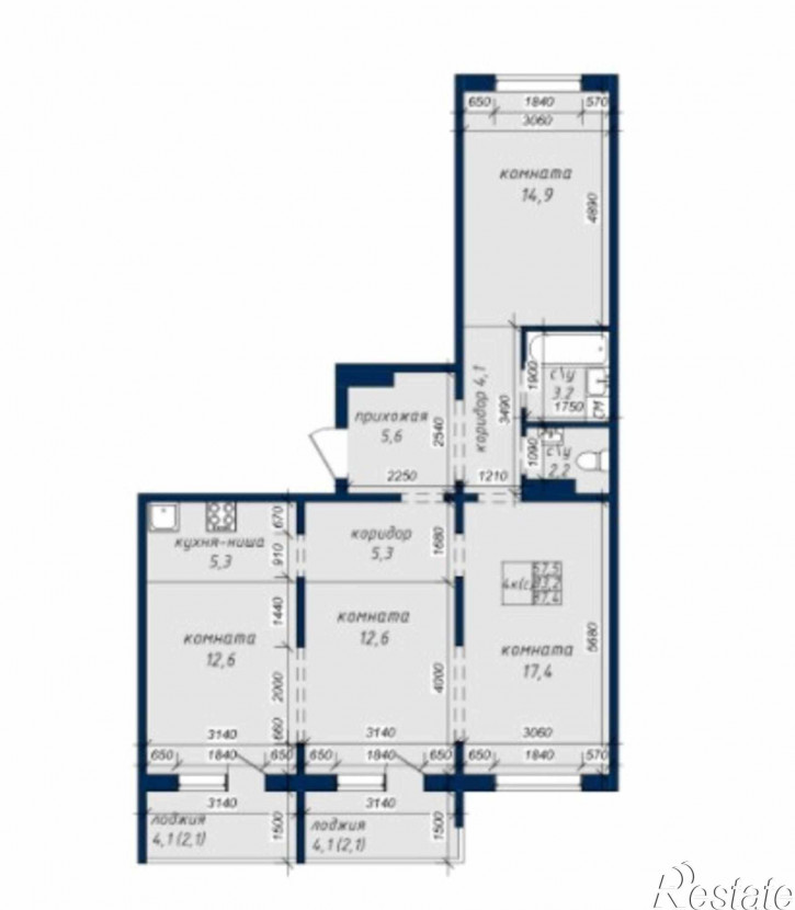 4-комн квартира в новом доме тракт. Павловский, 307кор5