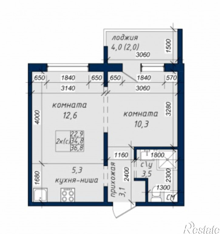 2-комн квартира в новом доме тракт. Павловский, 307кор5