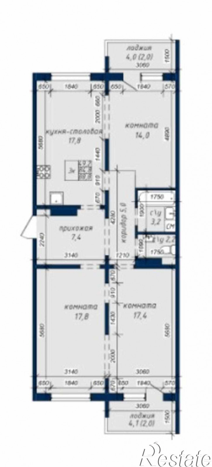 3-комн квартира в новом доме тракт. Павловский, 307кор5