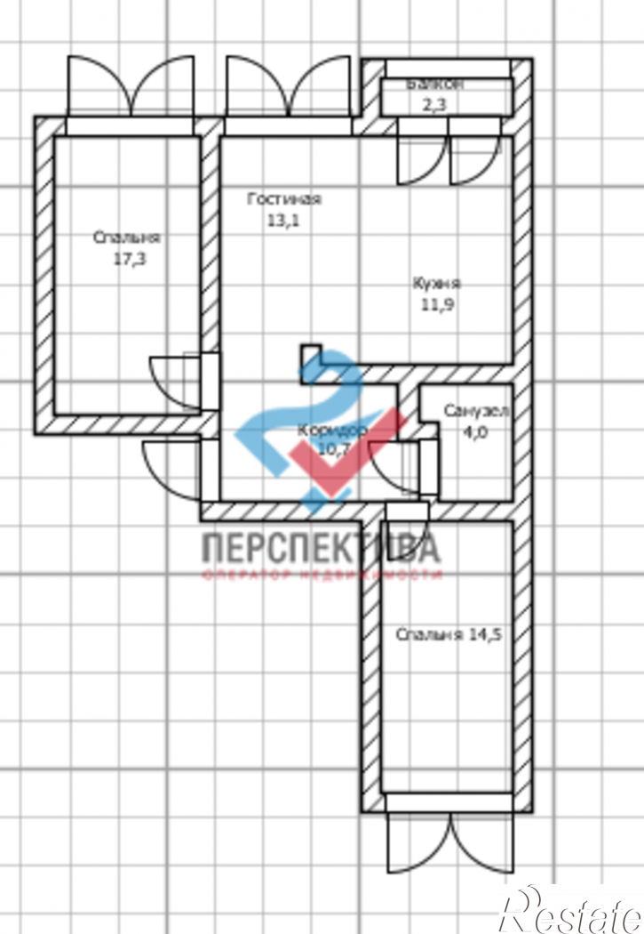 3-комн квартира в новом доме улица Шмидта