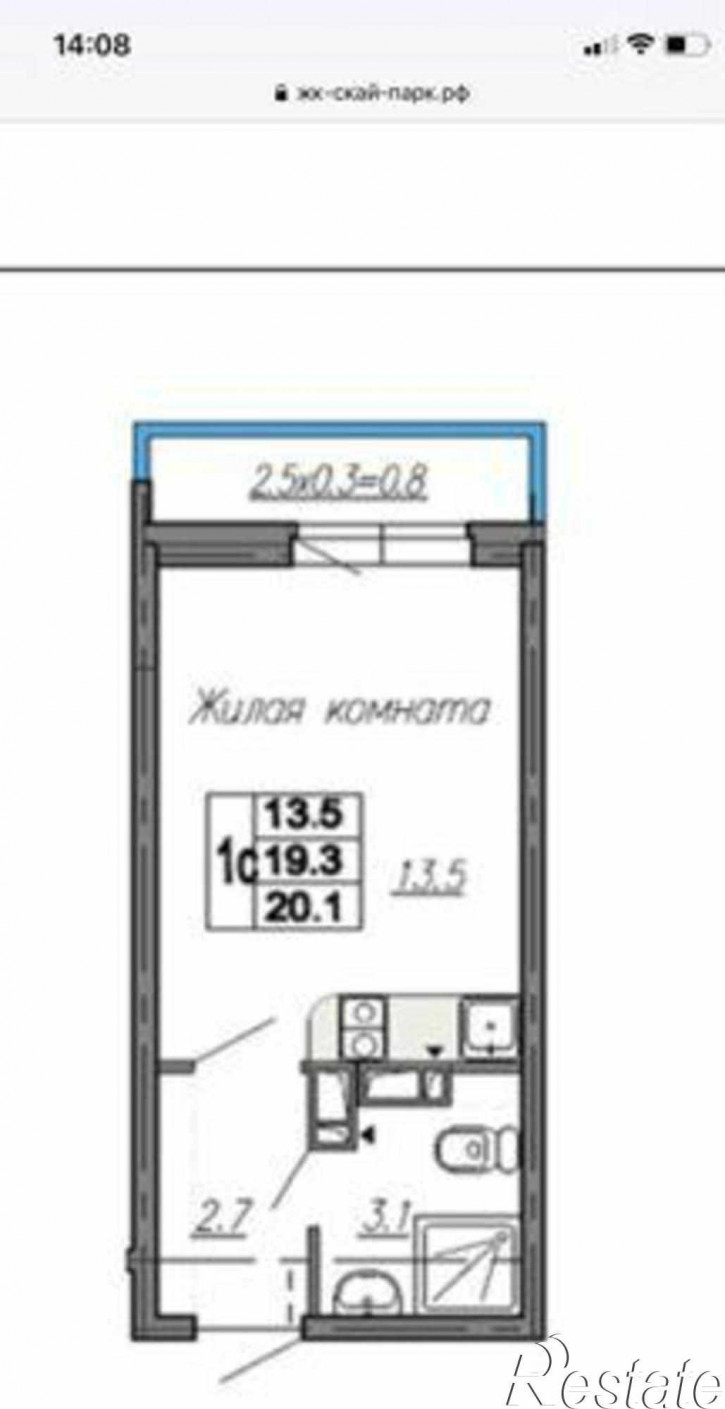 2-комн квартира в новом доме улица Нансена, 83