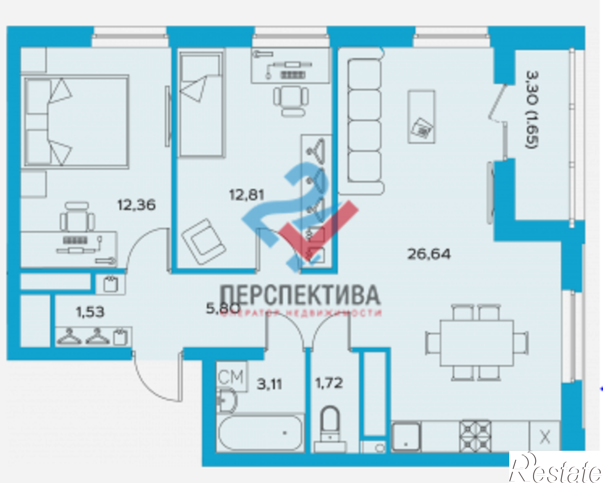 Купить квартиру за 6 042 100 рублей на проспект Строителей, с1