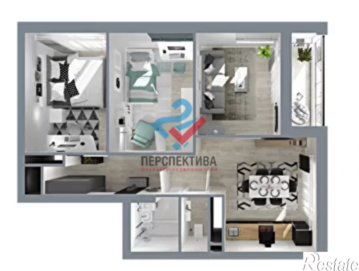 2-комн квартира в новом доме проспект Строителей, с1