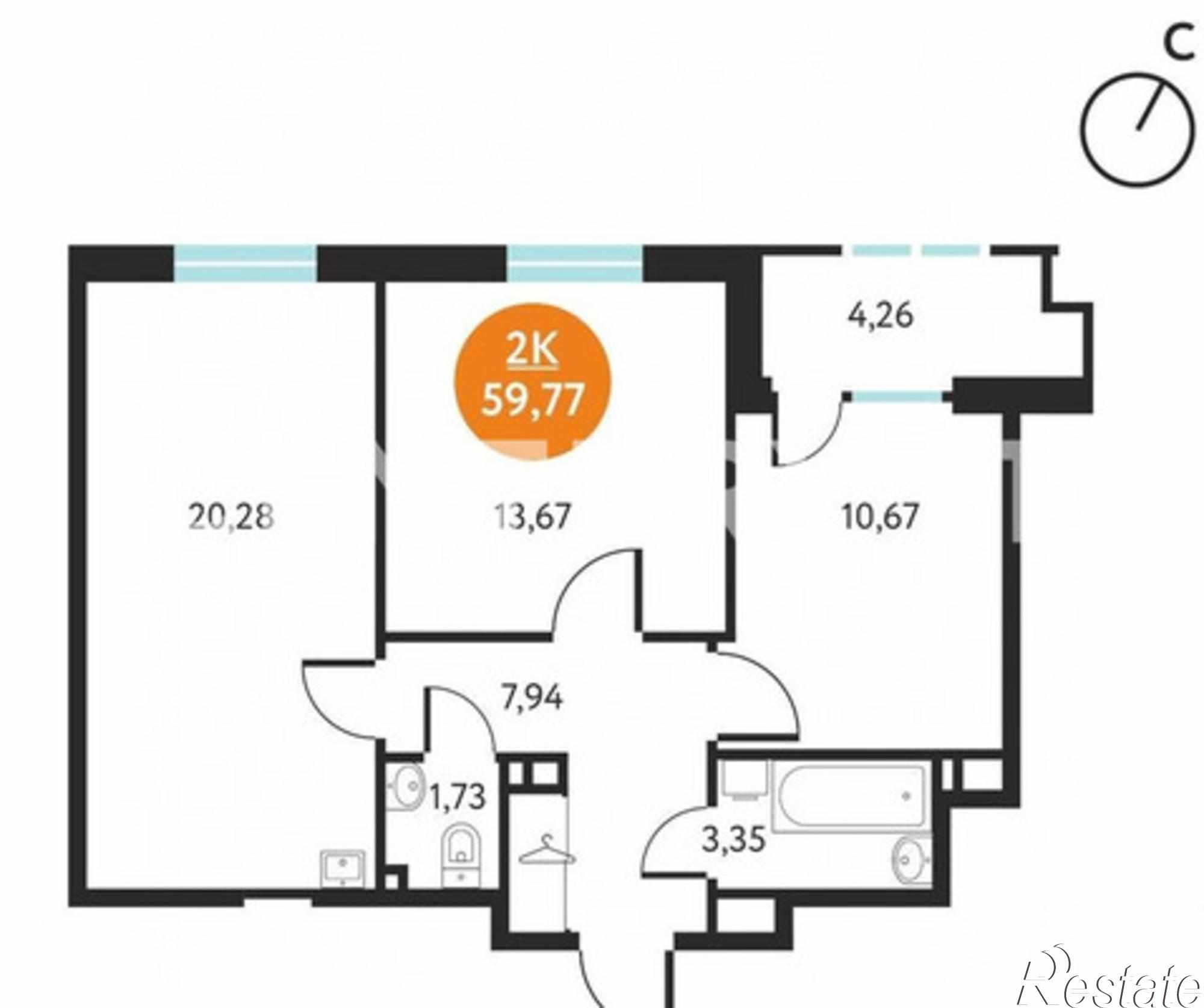 Купить квартиру за 4 841 370 рублей на Пермь г, КИМ ул, 61