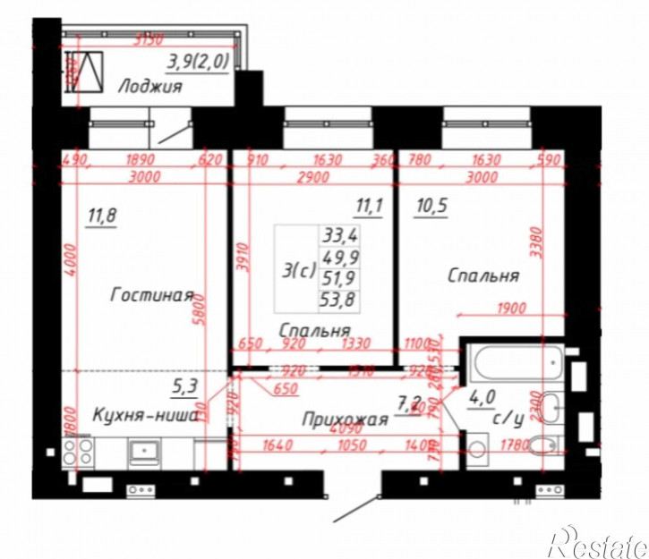 2-комн квартира в новом доме тракт. Павловский, 60Б