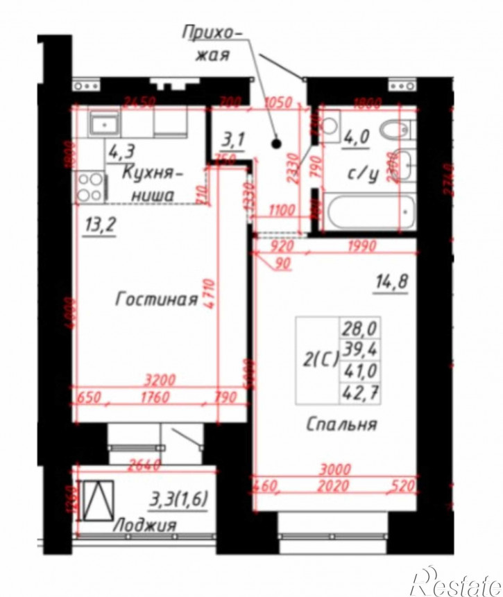 2-комн квартира в новом доме тракт. Павловский, 60Б