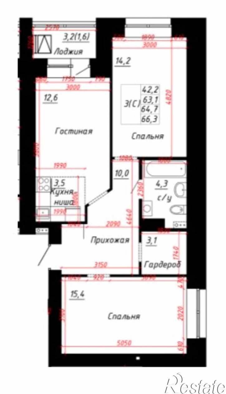 2-комн квартира в новом доме тракт. Павловский, 60Б