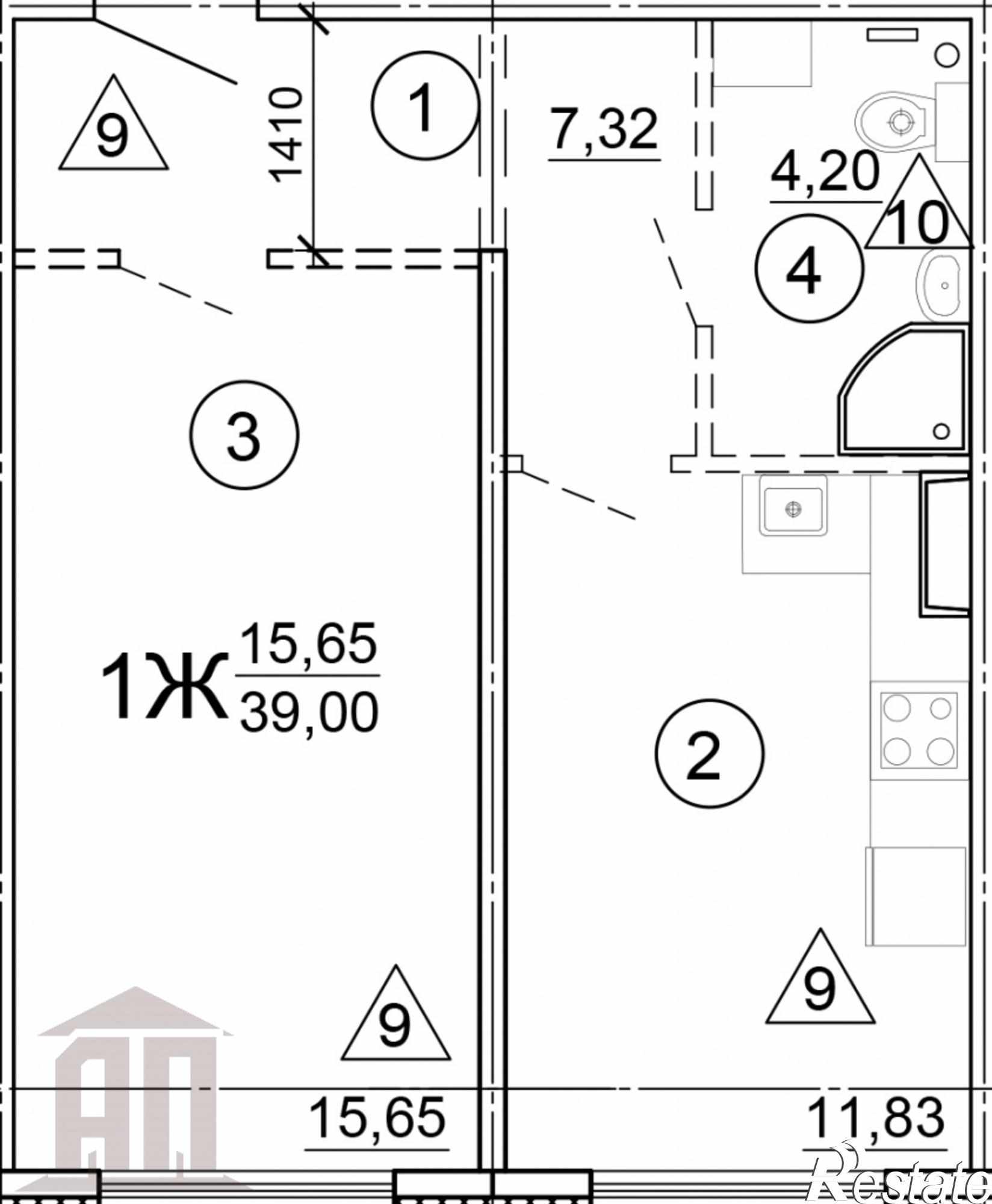 Купить квартиру за 3 721 720 рублей на Медовая ул, 9