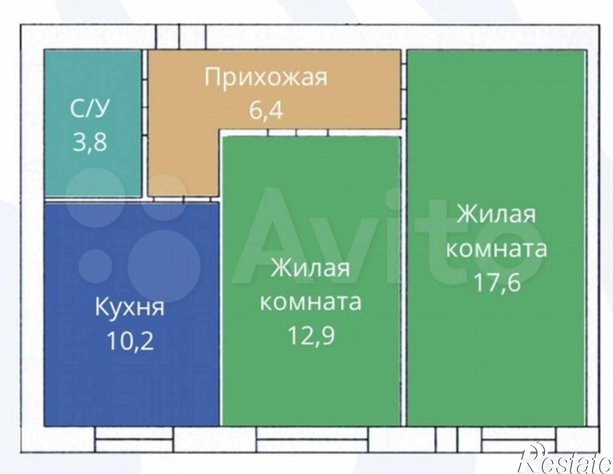 Купить квартиру за 2 376 400 рублей на Украинская улица, 101
