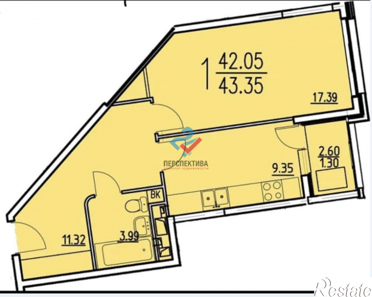 1-комн квартира проспект Победы, 96Е