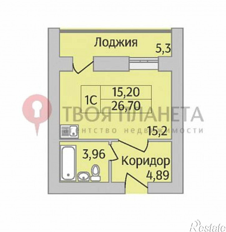 1-комн квартира в новом доме ул. Юности,3