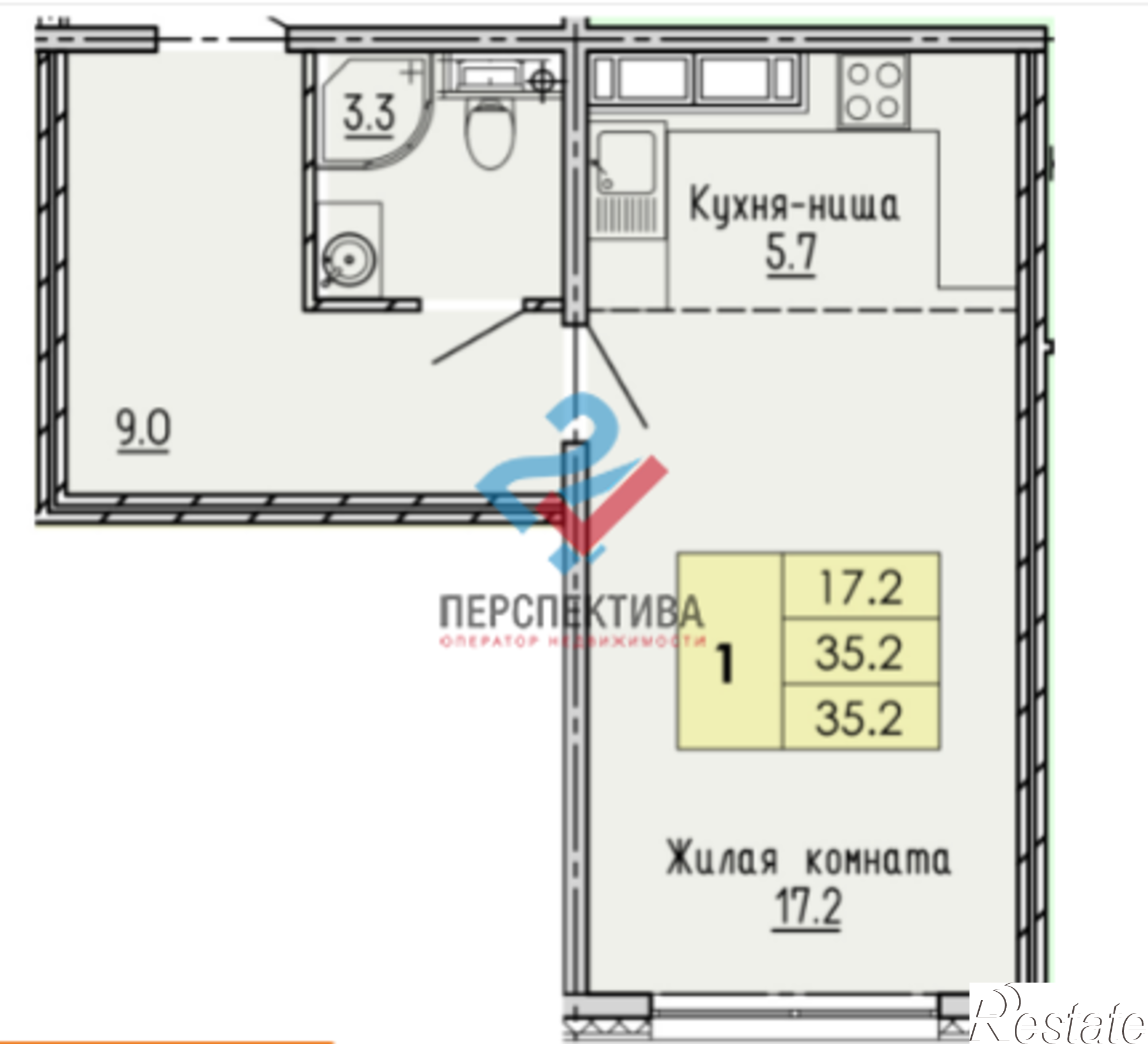 Купить квартиру за 3 027 200 рублей на жилой комплекс Лугометрия,  с19